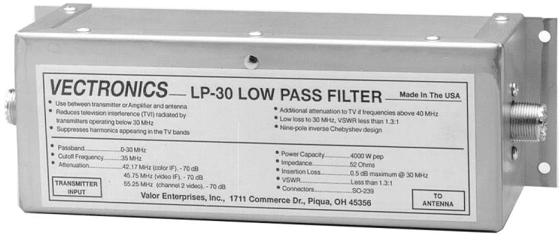 Vectronics LP-30, LOW PASS FILTER, 1500W 3 Vectronics LP-30, LOW PASS FILTER, 1500W