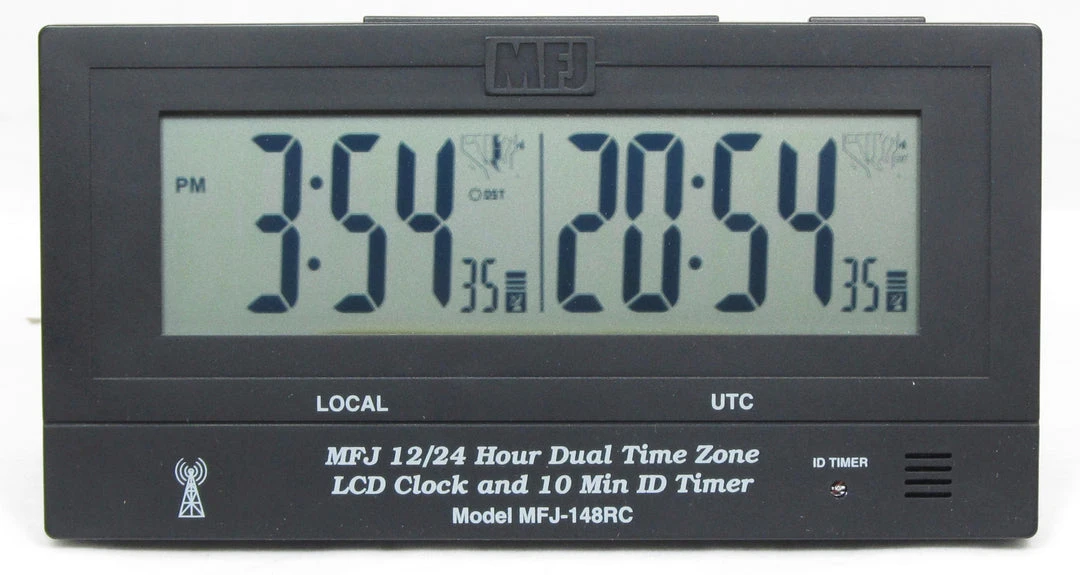 MFJ-148RC, DUAL TIME LCD CLOCK, ATOMIC W/GMT ZONE, ID TIMER 3 MFJ-148RC, DUAL TIME LCD CLOCK, ATOMIC W/GMT ZONE, ID TIMER