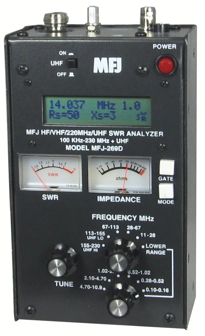 MFJ-269D, HF/VHF/220MHz/UHF, .100-230, 415-470MHz, SWR ANALYZER 4 MFJ-269D, HF/VHF/220MHz/UHF, .100-230, 415-470MHz, SWR ANALYZER