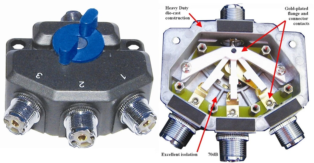 MFJ-2703, ANT SWITCH, 3 POS, SO-239,2kW @HF, 900MHz 3 MFJ-2703, ANT SWITCH, 3 POS, SO-239,2kW @HF, 900MHz