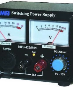 MFJ-4225MV, SWITCHING PS,25A , 12VDC, AV MTR, ADJ. LED LIGHT