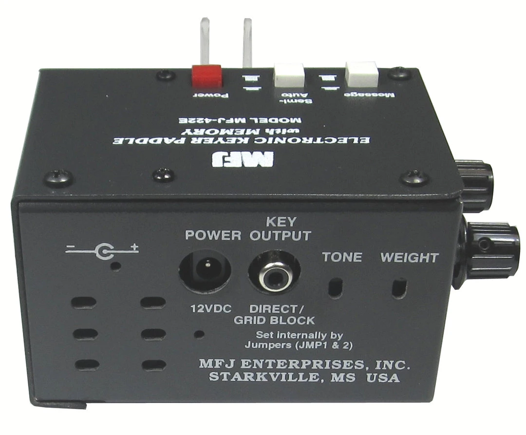 MFJ-422E, KEYER, MFJ PADDLE, COMBO, WITH MEMORY, BLACK 7 MFJ-422E, KEYER, MFJ PADDLE, COMBO, WITH MEMORY, BLACK