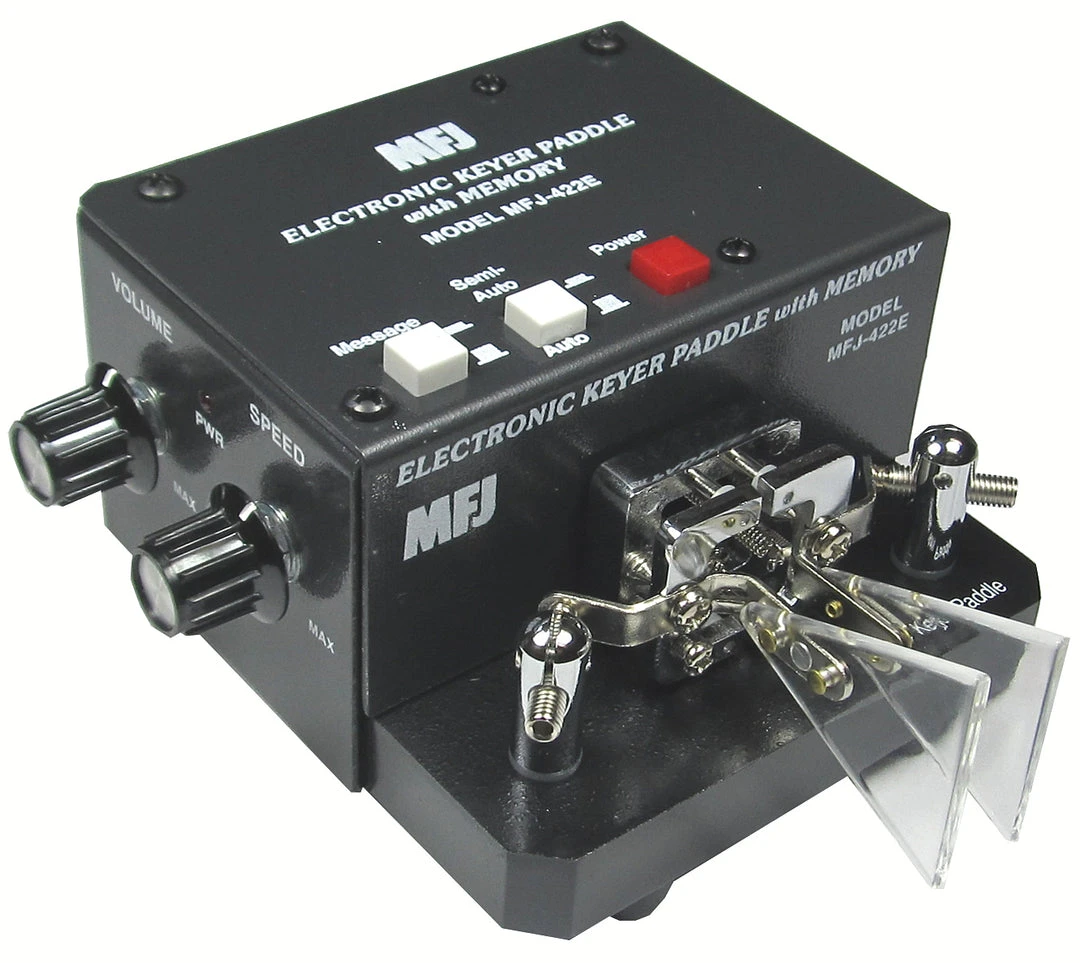 MFJ-422E, KEYER, MFJ PADDLE, COMBO, WITH MEMORY, BLACK 5 MFJ-422E, KEYER, MFJ PADDLE, COMBO, WITH MEMORY, BLACK