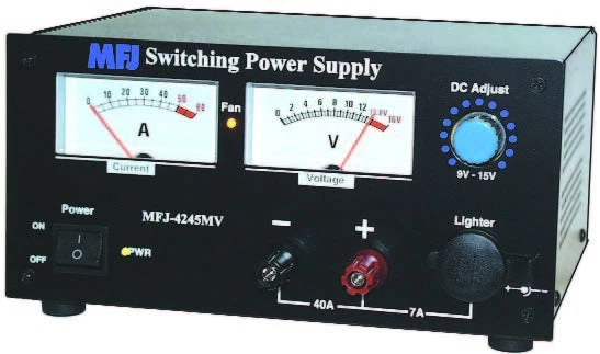 MFJ-4245MV, SWITCHING PS, 45AMPS, 12VDC, METERS, ADJ, LED LAMP 3 MFJ-4245MV, SWITCHING PS, 45AMPS, 12VDC, METERS, ADJ, LED LAMP