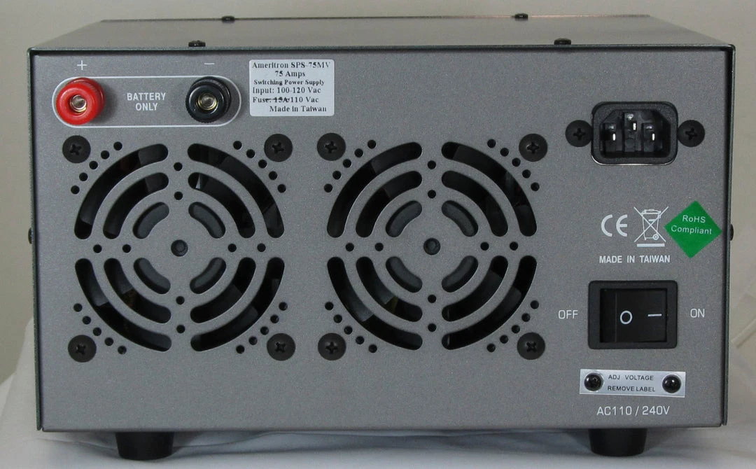 MFJ-4275MV, SWITCH PS, 75A, 13.6V ADJ, MTR, PP, BP, 110-220VAC 4 MFJ-4275MV, SWITCH PS, 75A, 13.6V ADJ, MTR, PP, BP, 110-220VAC