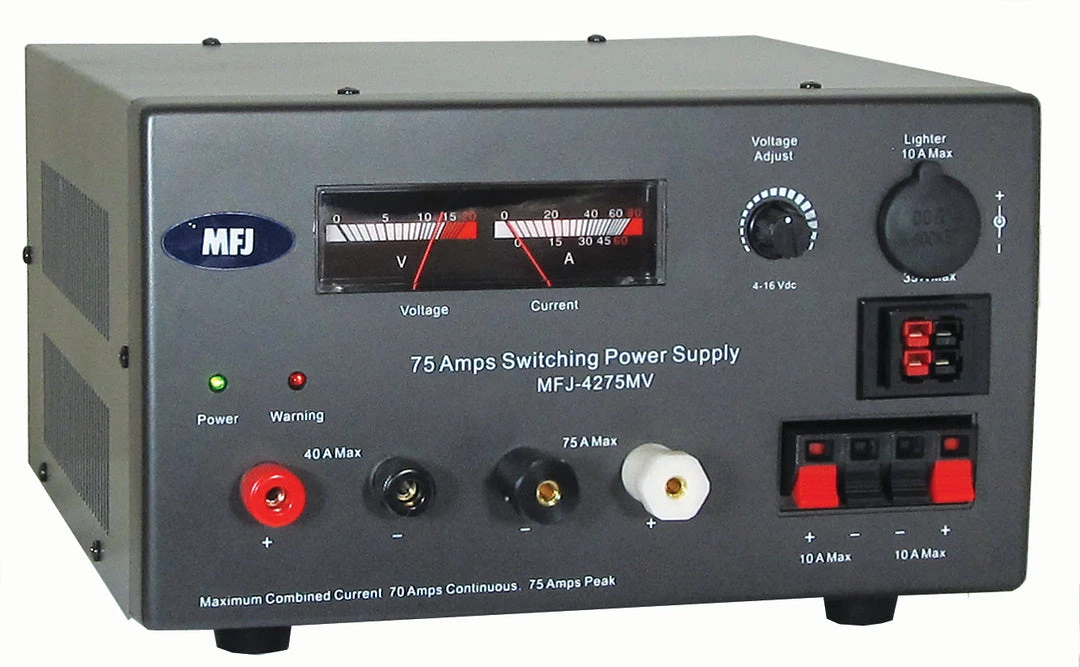 MFJ SEC-4275MV, SWITCH PS, 75A, 13.6V ADJ, MTR, PP, BP, 110-220VAC 3 MFJ SEC-4275MV, SWITCH PS, 75A, 13.6V ADJ, MTR, PP, BP, 110-220VAC