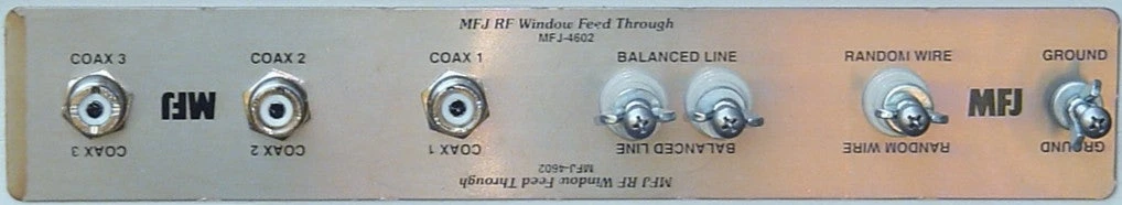 MFJ-4601N, WINDOW ANT FEEDTHRU, BASIC PANEL - N CONNECTORS 3 MFJ-4601N, WINDOW ANT FEEDTHRU, BASIC PANEL - N CONNECTORS