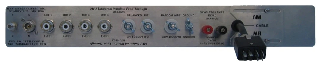 MFJ-4603, WINDOW ANT FEEDTHRU, DELUXE PANEL 3 MFJ-4603, WINDOW ANT FEEDTHRU, DELUXE PANEL