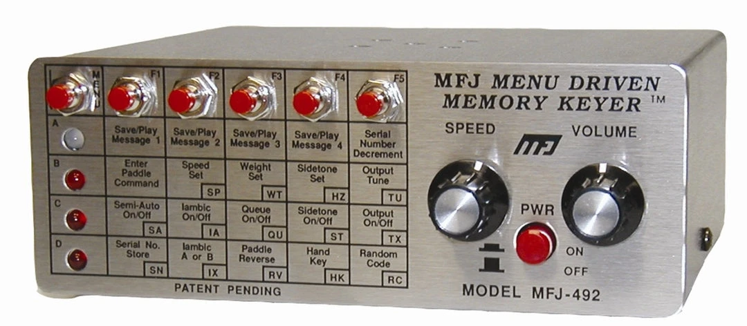 MFJ-492X, MEMORY KEYER, MENU DRIVER, WITH 8K RAM 3 MFJ-492X, MEMORY KEYER, MENU DRIVER, WITH 8K RAM
