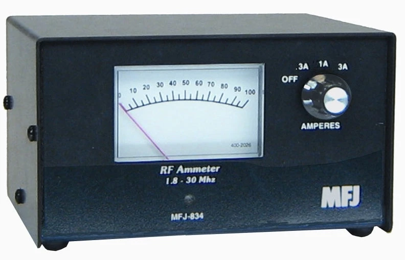 MFJ-834, RF IN-LINE CURRENT METER, COAX, 1-30MHz, 3AMP 3 MFJ-834, RF IN-LINE CURRENT METER, COAX, 1-30MHz, 3AMP