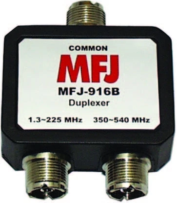 MFJ-916B, 1.8-225, 350-540 MHz DUPLEXER, ALL SO-239 3 MFJ-916B, 1.8-225, 350-540 MHz DUPLEXER, ALL SO-239