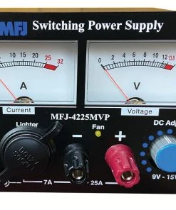 MFJ-4225MVP, SW PS, 25A, 12V, ADJ, W/PP, LED MTR